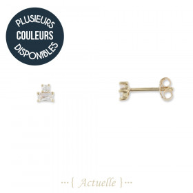 CZ and horizontal rectangular CZ earrings