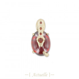 Snake pendant CZ orange stone