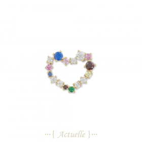 Multicolor CZ heart pendant