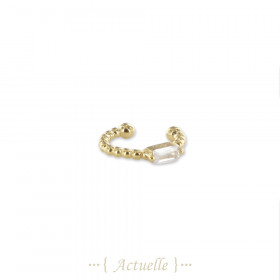 Balls and rectangular CZ ear cuff
