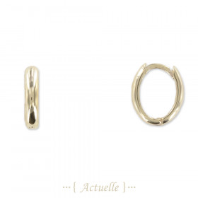 Wide oval hoop earrings 15mm