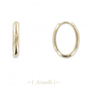 Wide oval hoop earrings 20mm