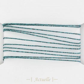 Lurex yarn 0,6mm glitter teal blue
