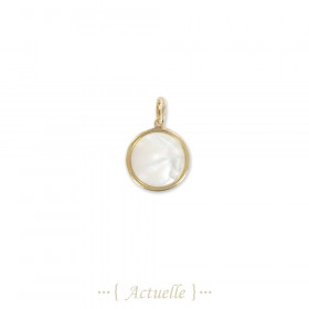 Pendant smooth round mother-of-pearl
