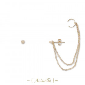 Arete cadena, anillo y punta