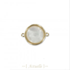 Round mother of pearl with two rings