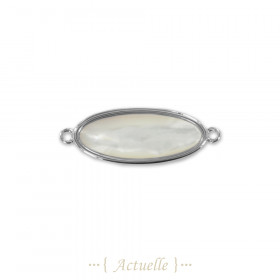 Oval mother of pearl with two rings