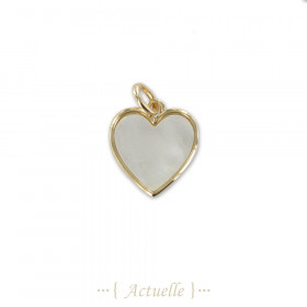 Mother of pearl heart pendant 14mm