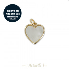 Mother of pearl heart pendant 14mm