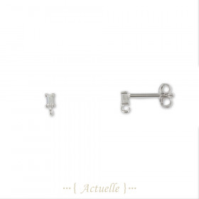 Rectangular CZ earrings and ring 5,3mm