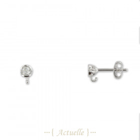 Round CZ earrings and ring 5mm