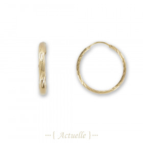 Striated hoop earrings 15mm