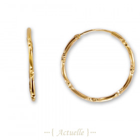 Partially hammered hoop earrings 15mm