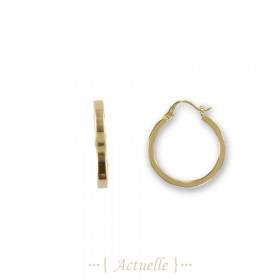 Flat hoop earrings with clips 15mm