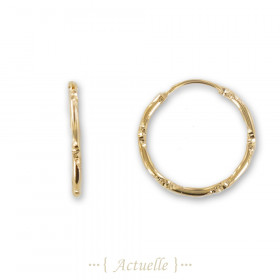Partially hammered hoop earrings 15mm