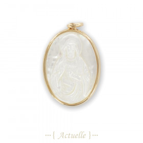 Holy religious mother of pearl pendant
