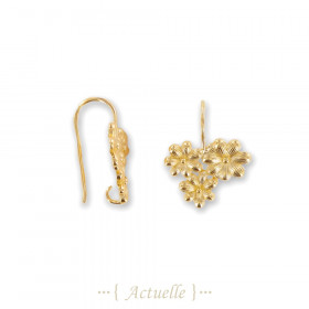 3 flowers drop earring