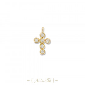 Round cross pendant CZ