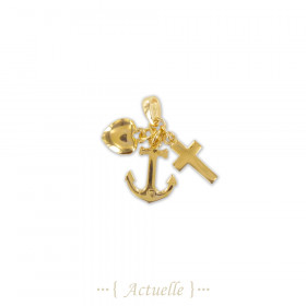 Triple cross, anchor and heart pendant
