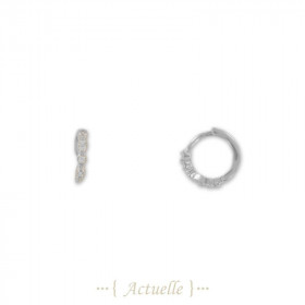 Small hoop earrings zirconium round and diamond shapes