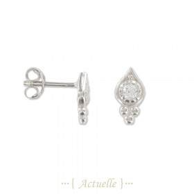 CZ drop chips earrings with balls