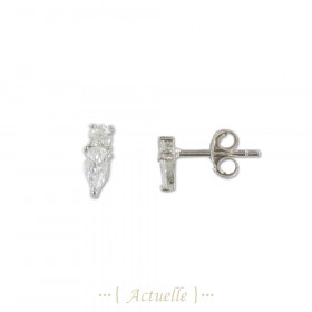 CZ oval chips earrings