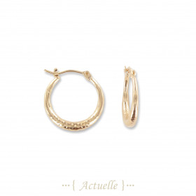 Semi diamond hoop earrings
