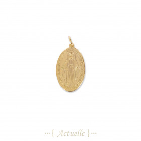 Miraculous virgin medal oval pendant
