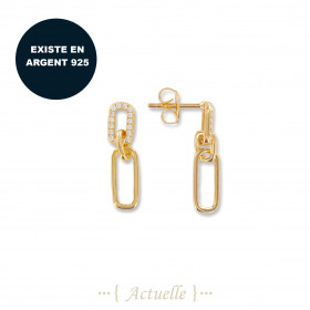 CZ round rectangle earrings