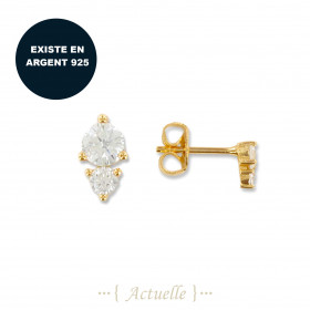 CZ drop chips earrings