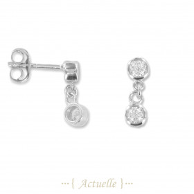 Double CZ chain earrings