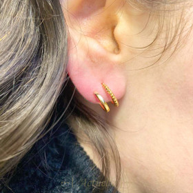 Double rings hoop earrings