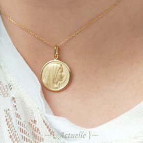 Virgin profile face pendant