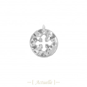 Hammered orthodox cross plate pendant