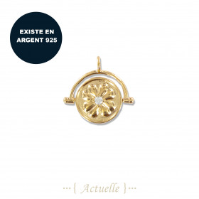 Flower reversible CZ pendant