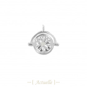 Flower reversible CZ pendant