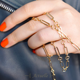 Chain striped round and flat oval