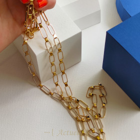 Chain links large diamond shape and round per meter