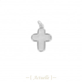 MOP round cross pendant
