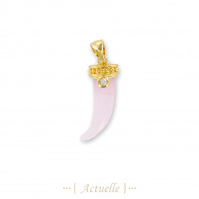 CZ onyx tooth pendent