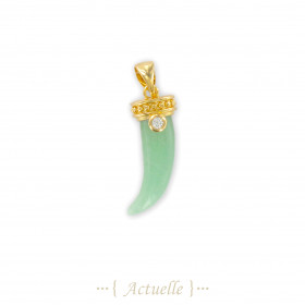 CZ onyx tooth pendent