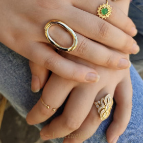 Anillo classico de circonio ovalado baroque
