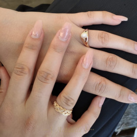 Anillo sello con nácar blanco