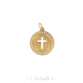 Lace cross pendant