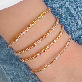 2 twisted and diamond wire bangle 15/30