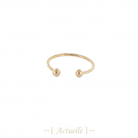 Bague ajustable diamentée 2 boules