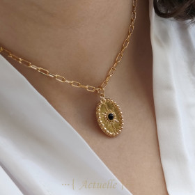 Colgante oval con onyx estrella