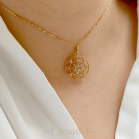 Pendant compass love CZ