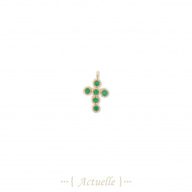 Round cross pendant CZ