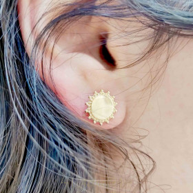 Sun with balls ear studs